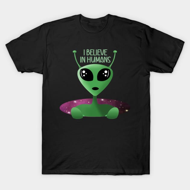 I believe in humans T-Shirt by Hellbender Creations